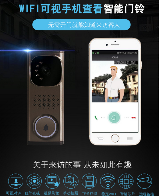 家用可视门铃市场大比拼 wifi门铃或将取代猫眼门铃